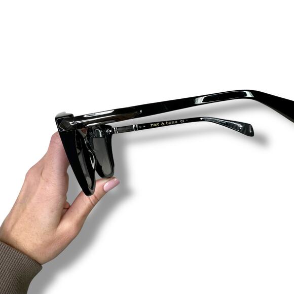 Rag & Bone NWOT Black Pearl Grey Gradient Eyewear Sunglasses with Sunglass Case - Picture 11 of 15